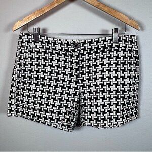 Ann Taylor Loft Women’s Houndstooth Print Chino Shorts Black & White Size 2